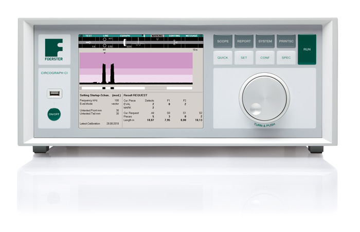 CIRCOGRAPH CI for contactless eddy current testing of bright material